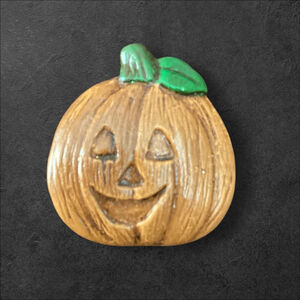Halloween Pumpkin Pin Brooch Orange and Green